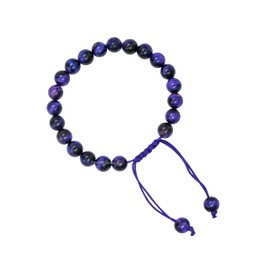 Amazing Gemstone Purple Tiger Eye Bracelet, Gifts For Men & Women - Protection Healing Crystal Bracelet - 8mm Gemstone Beaded Adjustable Bracelet, Pulseras Para Hombres Mujer Stocking Stuffers