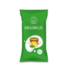 Kayla Gurme Mint&Lemon Tea Single-Use Packs (20 x 16g) With Real Mint&Lemon Granules, Herbal tea bags with real pieces