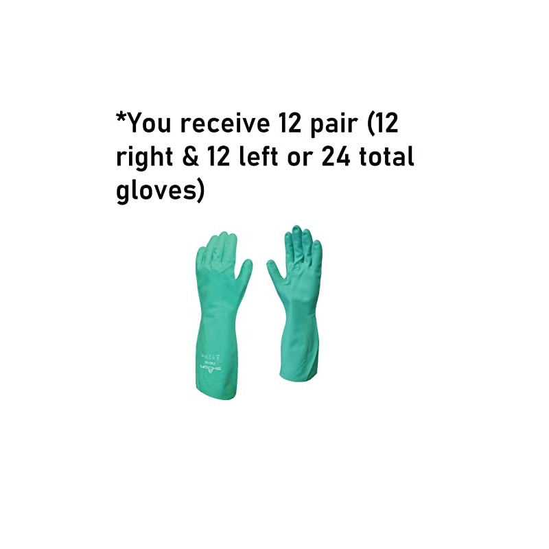 Showa Best 730 Nitri-Solve Nitrile Glove, Flock-Lined, Chemical Resistant, 15