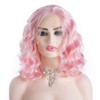 Angle Lucky Pink Curly Bob Wig for Women Synthetic Light