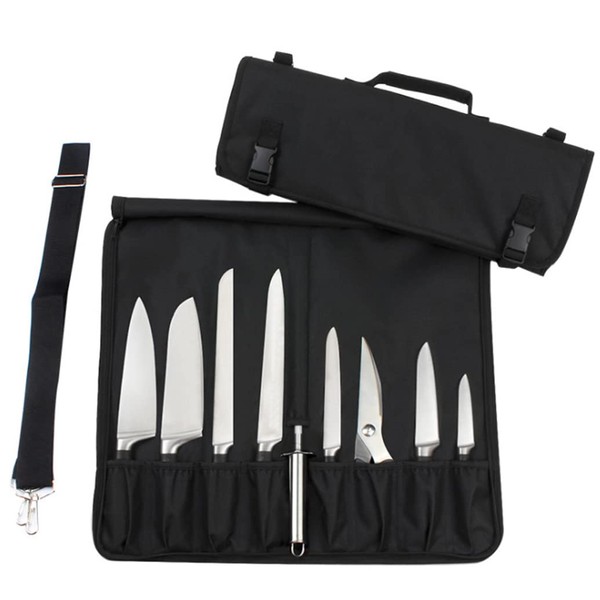 PUBAMALL Bolsa enrollable para cuchillos de chef, 8 bolsillos en