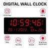 LED Digital Wall Clock 35x15cm – Large Display with Date,