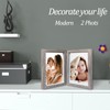 AVEAX Double 5x7 Picture Frame Grey Wood Photo Frame Shadow