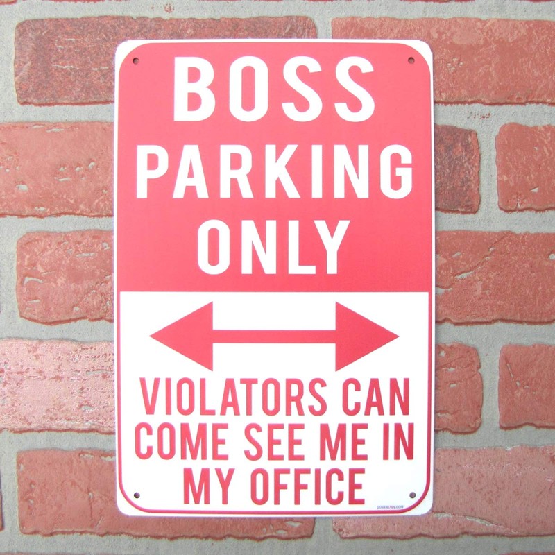 Treasure Gurus Funny Metal Boss Parking Only Wall Sign Man