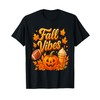 Fall Vibes Pumpkin Spice Latte Football Jack O Lantern T-Shirt