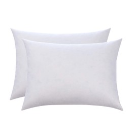 L' COZEE White Goose Feather and Down Pillows – Decorative Stuffed Pillows with 100% Cotton Cover – Hypoallergenic, Bed Pillows for Firm Sleepers – 2 Pack of White Throw Pillows – 18 x 24