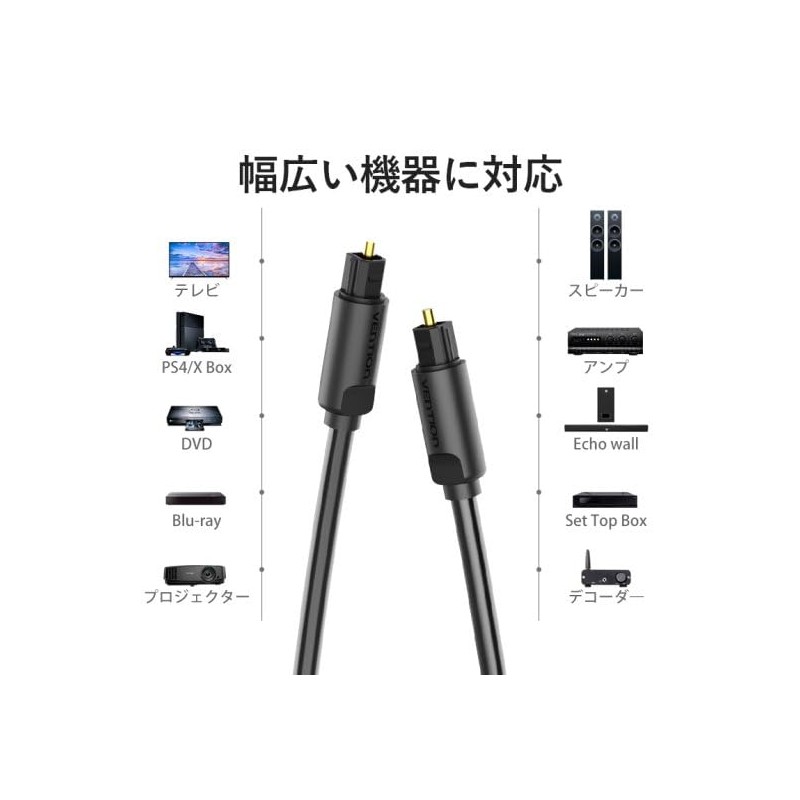 VENTION Optical Fiber Audio Cable Black (5m)