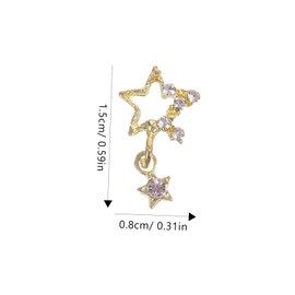Ipetboom Star Charm Nail Decor Pcs Metal Nail Charms Rhinestone Adornments for Manicure
