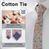 Luckyvestir Mens Ties, Sage Green/Blue/Pink Mens Floral Tie, 2.76" Flower