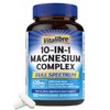 10 in 1 Magnesium Complex, 420mg Elemental Magnesium  Ultra Strength, Max Absorption  Chelated Magnesium Supplement for Sleep, Nerves  Heart Health...