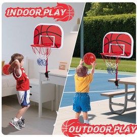 XGKHOM Tabletop Basketball Hoop Set, Indoor Desktop Basketball Hoop Set with Clips and 2 Balls, Portable Basketball Toy for Kids and Adults, Suitable for Office, Desk, or Bedroom