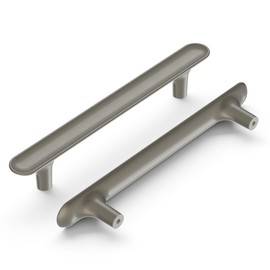Hickory Hardware 1 Pack Solid Core Kitchen Cabinet Pulls, Luxury Cabinet Handles, Hardware for Doors & Dresser Drawers, 5-1/16 Inch (128mm) Hole Center, Satin Nickel, Maven Collection