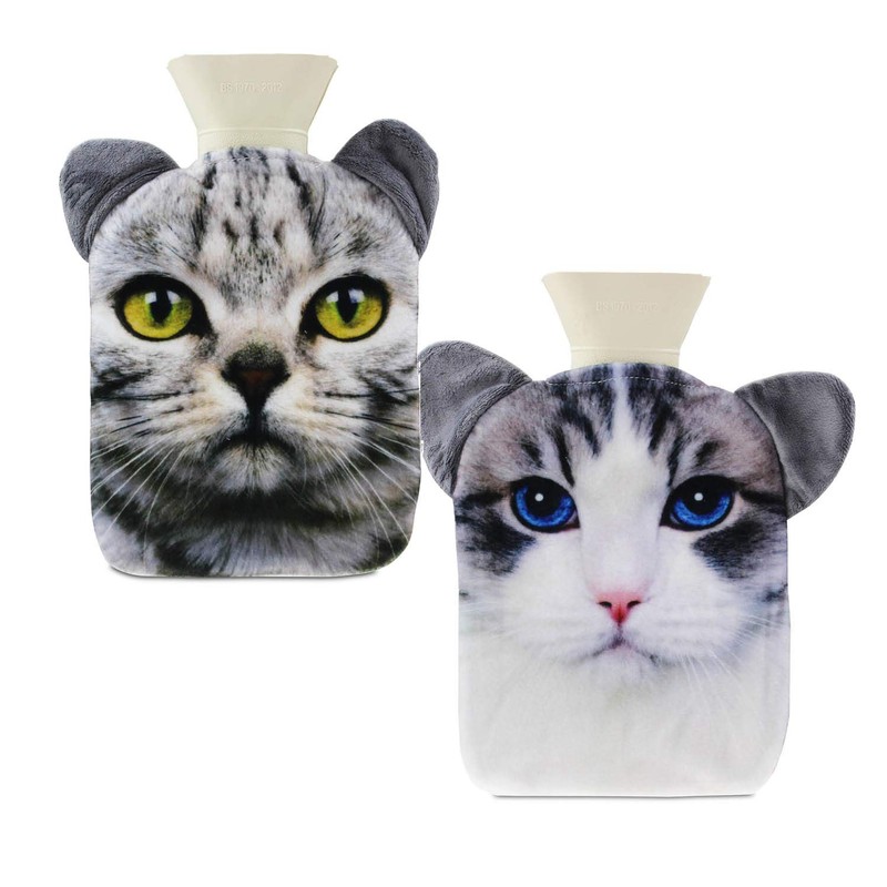 0.7 Litre Hot Water Bottle with Cat Assorted Design