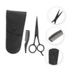 Hemoton 3pcs Mustache and Eyebrow Trimming Scissors Set Stainless Steel