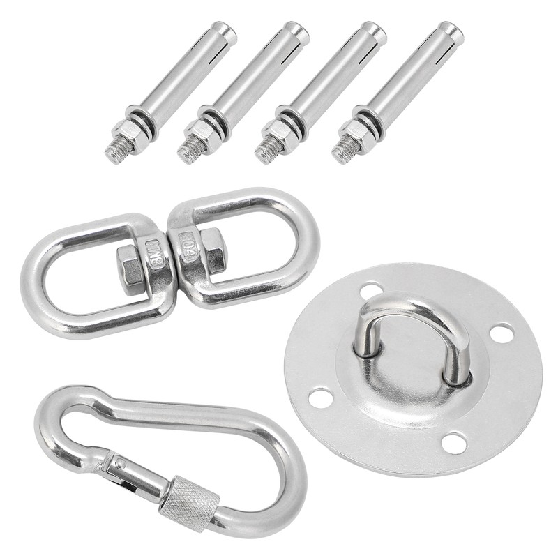 Stainless Steel Hammock/Swing Hanging Kit Ceiling Mounting Plate Snap Hook