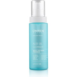 Onsen Secret Japanese Aloe Vera Face Wash - Premium Nightly Facial Cleanser for Makeup Removal, Heals Dry & Sensitive Skin, Hyaluronic Acid, Curry Leaf Oil, Vitamin C & E, Gel Cleanser