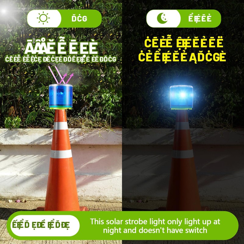 Kittmip 2 Pcs Solar Strobe Warning Traffic Light 360 Degree