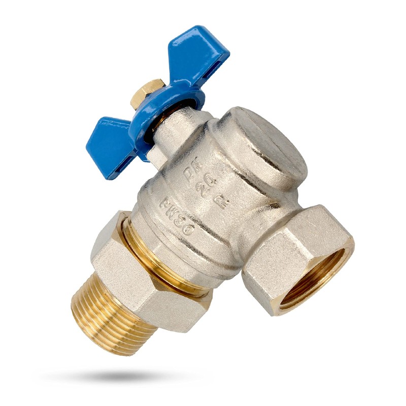 Brass Angle Ball Valve Diameter 1 Inch with Screw Connection