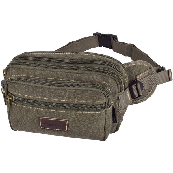 SUNSEATON Riñonera para Hombre, Riñonera Grande con 7 Bolsillos Riñonera