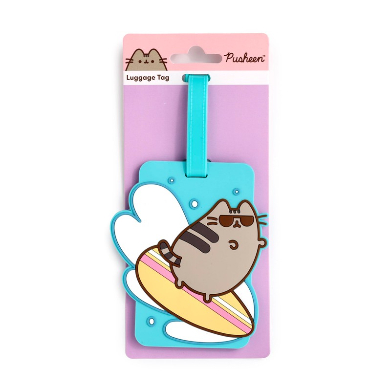 Puckator Pusheen The Cat Summer Surfer PVC Luggage Tag