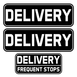 (3 Pack) Professional (Original) Heavy Duty Delivery Driver Magnetic Signs U.S. Rural Delivery Carrier Magnets 2 (18"×6") 1 (12"×5") For Cars, SUV, Trucks, Reflective (White,Black)