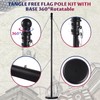 Hooomyai Indoor Flagpole Kit, Black Ball Topper Sectional Flag Pole