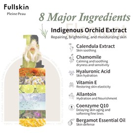 Fullskin Facial Repairing Essence (30 ml / 1 fl. oz.) ─ Skin Care Essence, Indigenous Orchid Extract, Hyaluronic Acid, Vitamin E, Moisturizing, Repairing, and Brightening for Face.