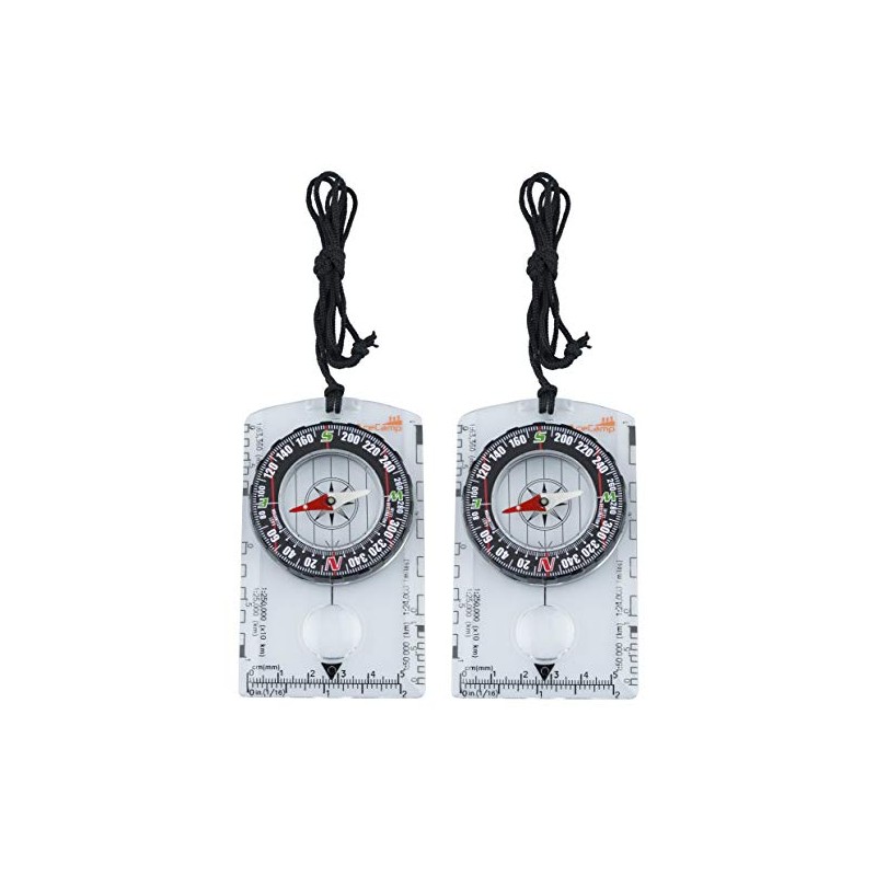 AceCamp 2 x Compass Outdoor Premium Portable Map Compass with