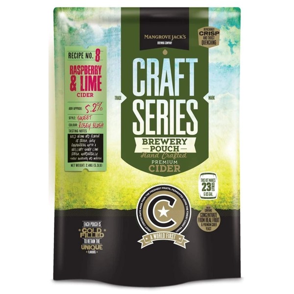 Raspberry and Lime HARD APPLE CIDER KIT Mangrove Jack's Craft Series Pouched Hard Cider Recipe Kit #8