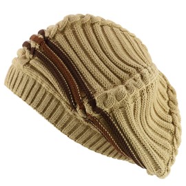 Armycrew Dreadlock Deep Shell 100% Cotton Jamaica RGY Rasta Slouch Beanie Hat - Khaki Brown