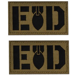 Reflective EOD Patch Explosive Ordnance Disposal Bomb Squad Military Patches Tactical Morale Embroidered Badges Hook and Loop Patch 3.15 x 1.97 inch 2 Pack