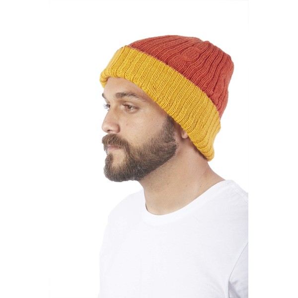 RAYMIS Reversible Alpaca Wool Hat | Alpaca Men Beanie |