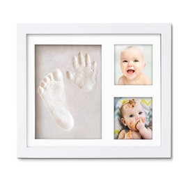 Coollooda Baby Photo Frame, Baby Handprint, Foot Shape, Clay, Hand Stamp, Photo Frame, Baby Frame, Can be Used as a Hanging Photo Frame, Baby Shower, Family Celebration, Baby Keepsake, Growth Record