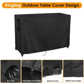 Kingling Outdoor Prep Table Cover, Waterproof Stainless Steel Table Cover Metal Table Cover Protection for Patio Kitchen Prep/Work Table - 72''L x 24''W x 55''H