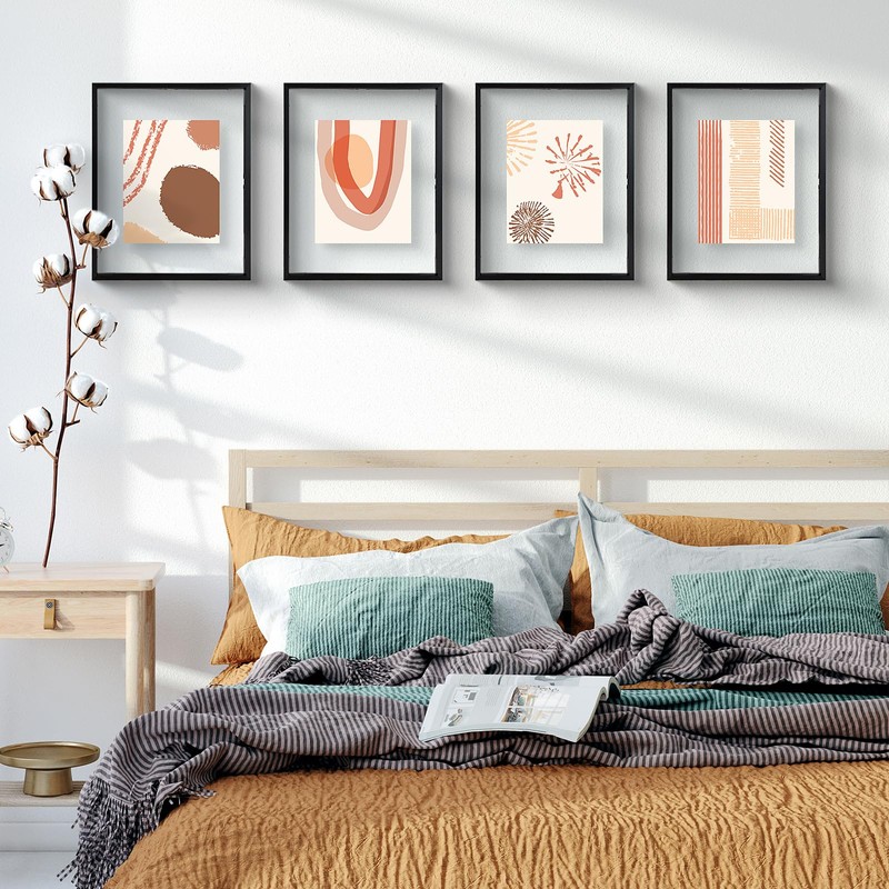 Frametory, Floating Picture Frame 11x14 - Black Aluminum Metal Photo