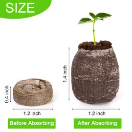 Bekith 200 Pcs 30mm Compressed Coco Coir Fiber Potting Soil, Organic Coco Coir Pellet Fiber Soil, Coconut Coir Pellets Seed Starter Soil for Planting Bonsai, Flower, Herbs, Vegetables