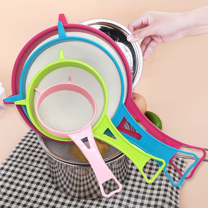 4Pcs Plastic Mesh Strainer Colander Set, Food Soy Milk Flour