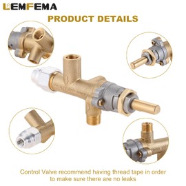 Propane Gas Patio Heater, Room Space Heater & Outdoor Patio Heater Replacement Parts Main Control Brass Safety Valve With Pilot Port