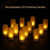 12pcs/set Rechargeable LED Flickering Flameless Candles Tealight Candles Lights with