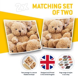 Square Stickers (Set of 2) 10cm - Teddy Bear Toys Kids Childrens Laptop Tablet Luggage Scrapbook #21412