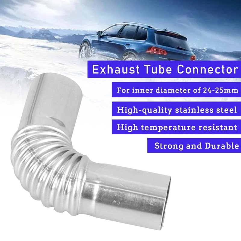 Stainless Steel Exhaust Pipe Angle Connector, 25 mm Exhaust Pipe