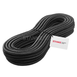 Seilwerk STANKE 50 m 5 mm Polypropylene Hollow Braided General Purpose Rope PP Line Mooring Anchor and Rigging Line Heavy Duty Twine Black