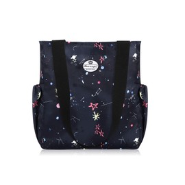 HUA ANGEL Floral Tote Bag - Casual Shoulder Bag Daily Tote Bag with Zipper Gym Travel Shopping Work Handbag for Women