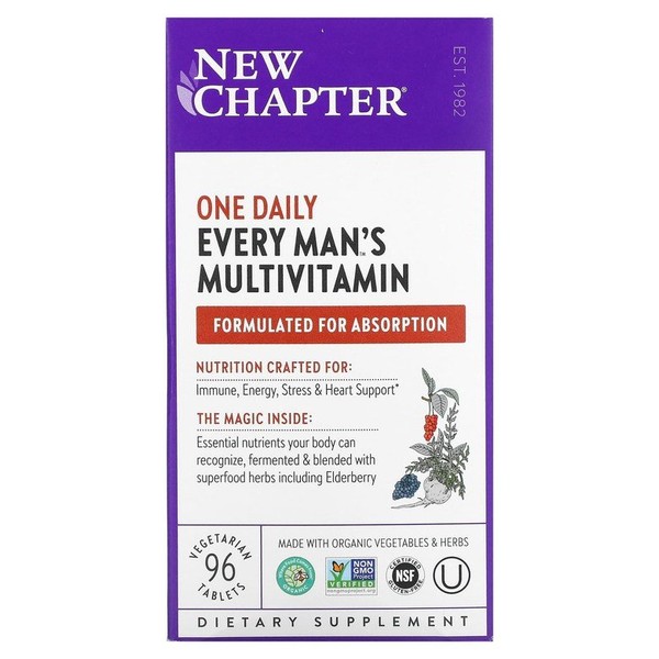 Every Men&#39;s One Daily Whole Food Multivitamin Veggie 96 Tablets