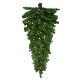 Northlight Pre-Lit Canadian Pine Artificial Christmas Teardrop Door Swag-Clear Lights, 42", Green