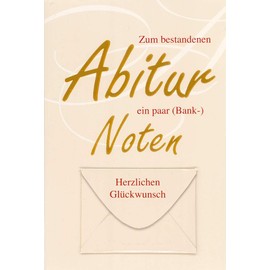 'Greetings Card "bestandenen Prüfung Abitur Stripping a Pair or Bank Notes Happy Birthday Card With Red Envelope