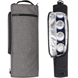 Greenie GR-2307-01 Cooler Bag, Cooler Bag, Soft Cooler, 6 Cans, 2 Wine Bottles, Golf, Camping, Fishing, Small, Large Capacity (Light Gray)