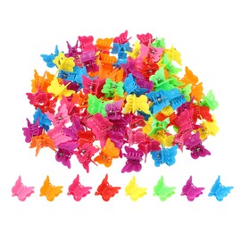 VOCOSTE Pack of 100 Mini Hair Clips for Girls Butterfly Shaped Hair Clips Cute Hair Accessories for Women Party Gifts Multi-Colour