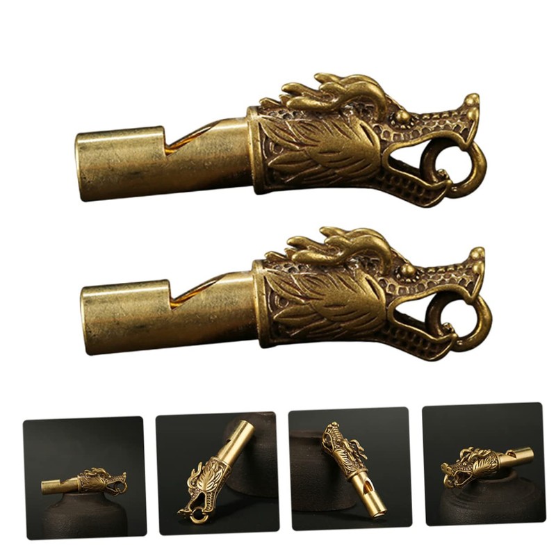 Kisangel Whistle Dragon Head Keychain 2pcs Sports Whistle High Volume
