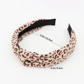 Luixenir 4 Pcs Headbands for Women and Knotted Leopard Print Headbands Fashion Fabric Hairbands Non Slip Knot Hair Accessories